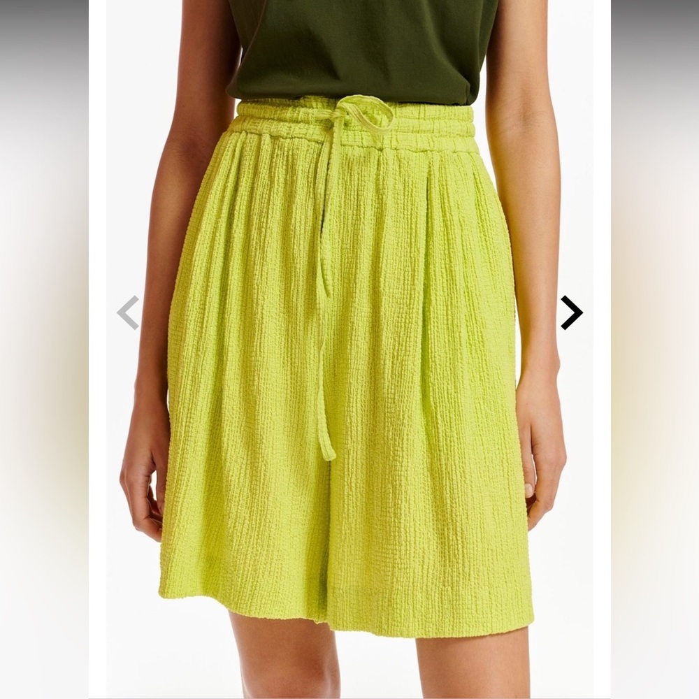 ESSENTIEL-Antwerp Didim Short 34 Lemoncello NWT Seersucker Athleisure Drawstring